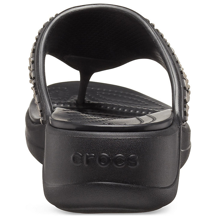 Compensées Crocs Monterey Diamante Wedge Flip Noir Femme | NAL-0424254