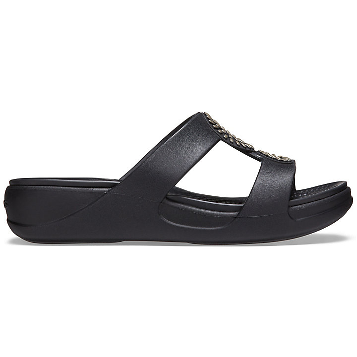 Compensées Crocs Monterey Diamante Slip-On Wedge Noir Femme | WHP-7510447