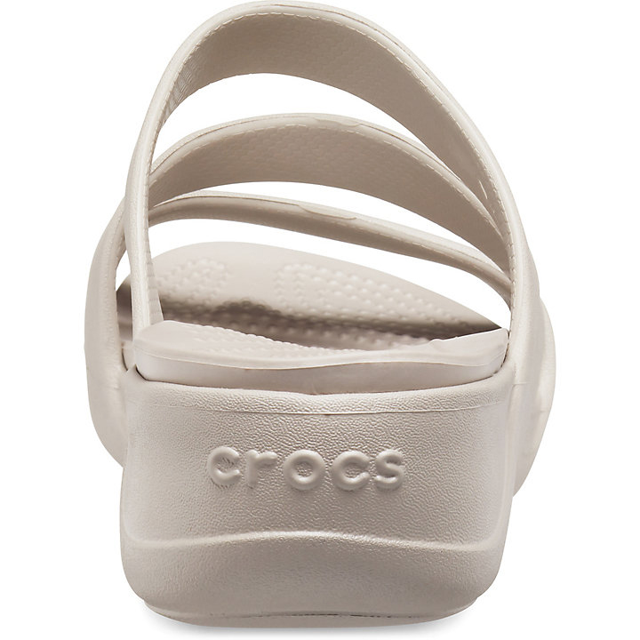 Compensées Crocs Monterey Lanières Wedge Platine Femme | XRN-7849695