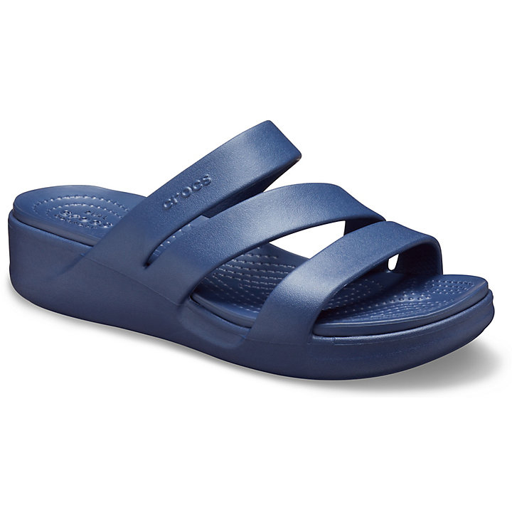 Compensées Crocs Monterey Lanières Wedge Bleu Marine Femme | TMZ-9061715