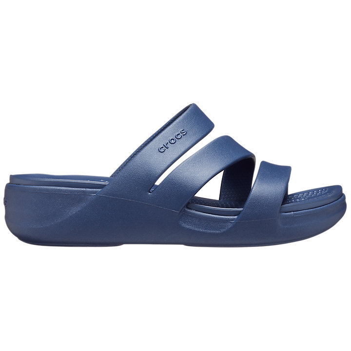 Compensées Crocs Monterey Lanières Wedge Bleu Marine Femme | TMZ-9061715