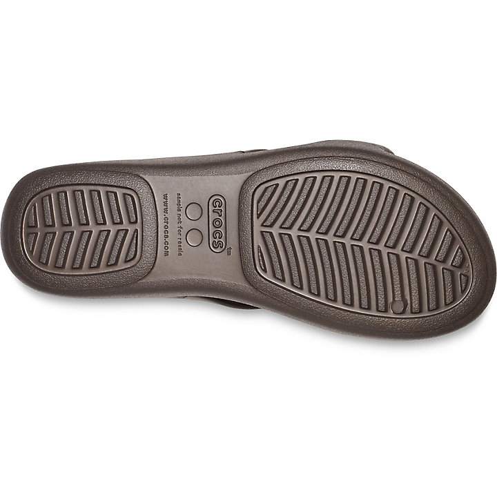 Compensées Crocs Monterey Lanières Wedge Chocolat Femme | YBB-9355547