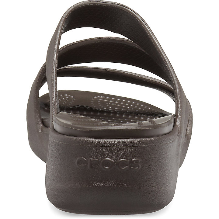 Compensées Crocs Monterey Lanières Wedge Chocolat Femme | YBB-9355547