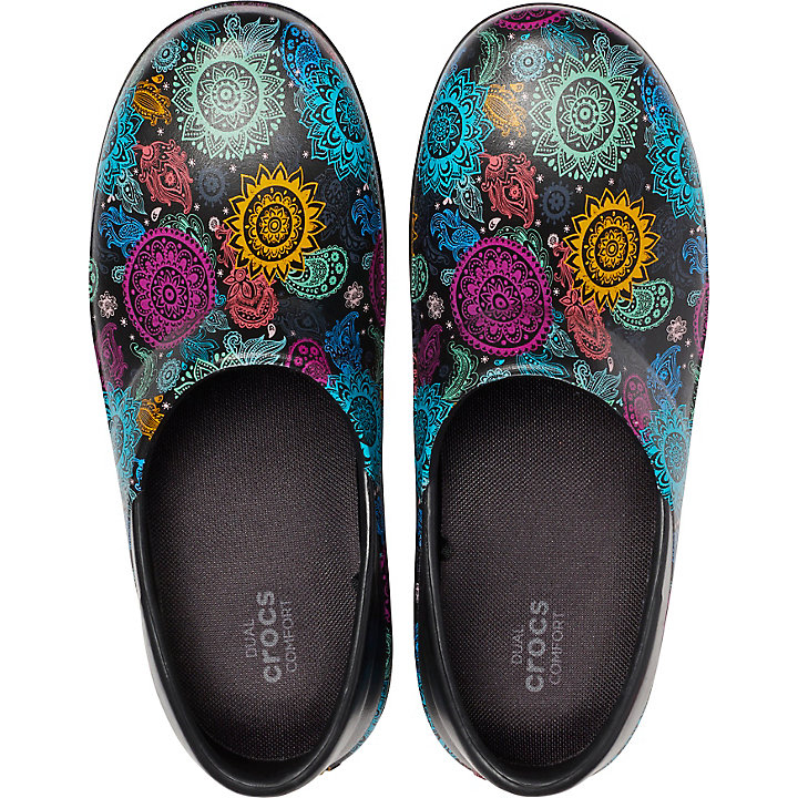 Sabots Crocs Neria Pro II Graphic Clog Noir Multicolore Femme | EVY-9540054