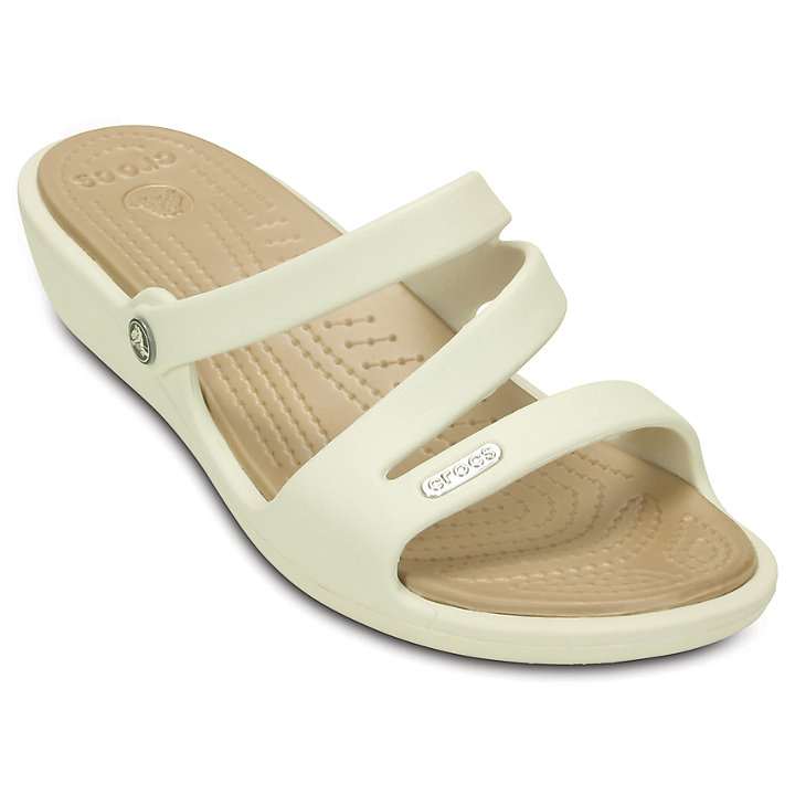 Compensées Crocs Patricia Sandal Blanche Doré Femme | JWT-4072454