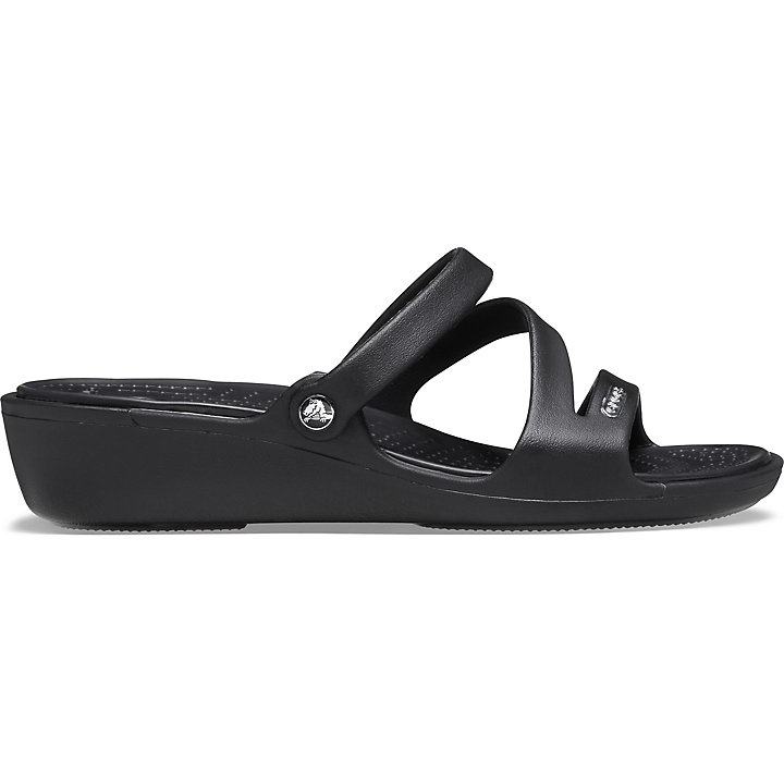 Compensées Crocs Patricia Sandal Noir Femme | FWV-3731925