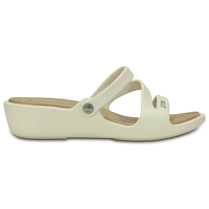 Compensées Crocs Patricia Sandal Blanche Doré Femme | JWT-4072454