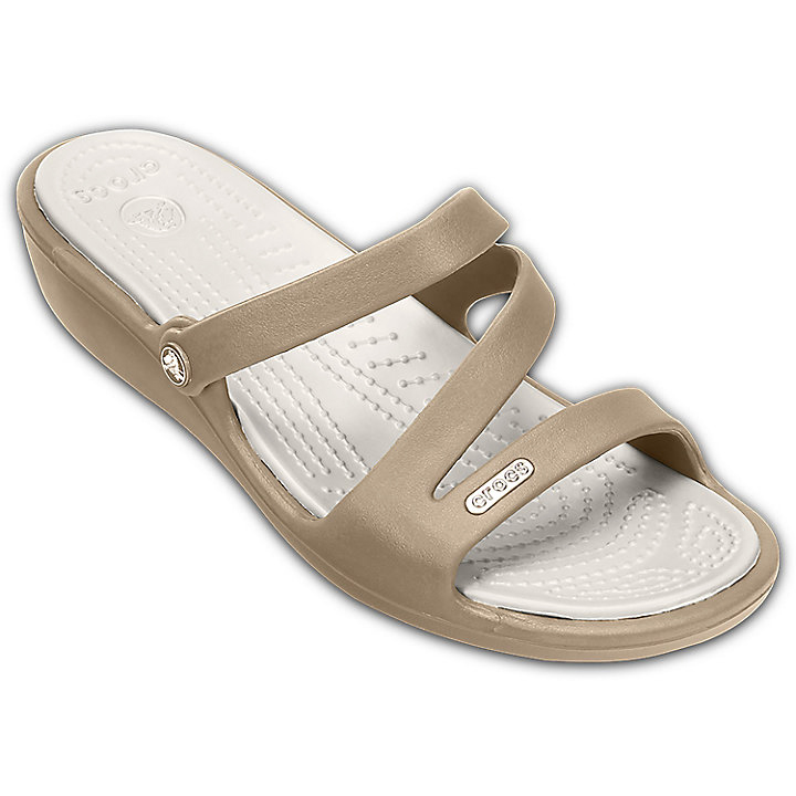 Compensées Crocs Patricia Sandal Kaki Grise Femme | VEO-8673015