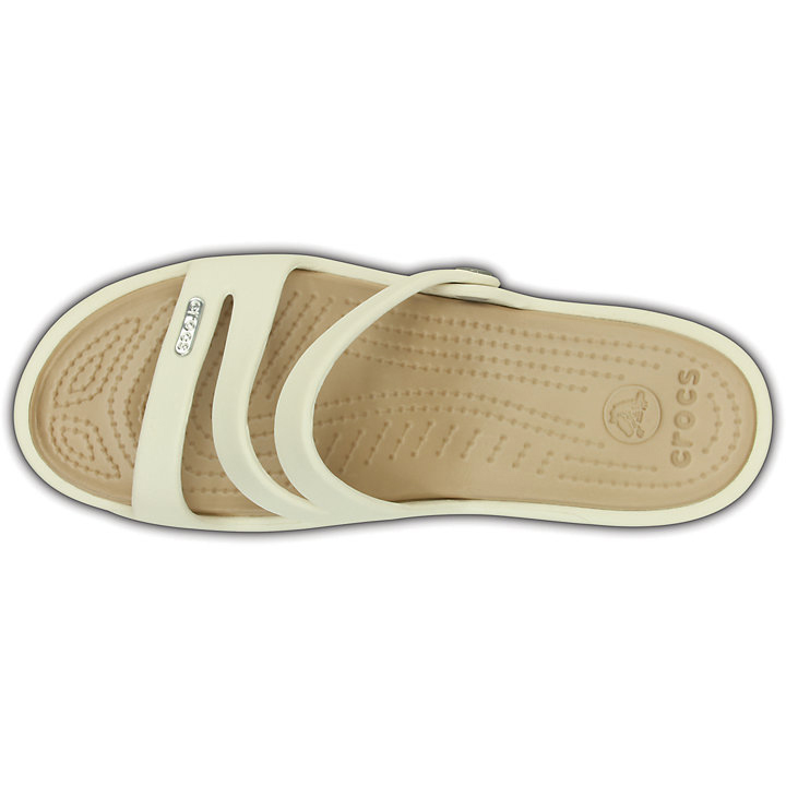 Compensées Crocs Patricia Sandal Blanche Doré Femme | JWT-4072454