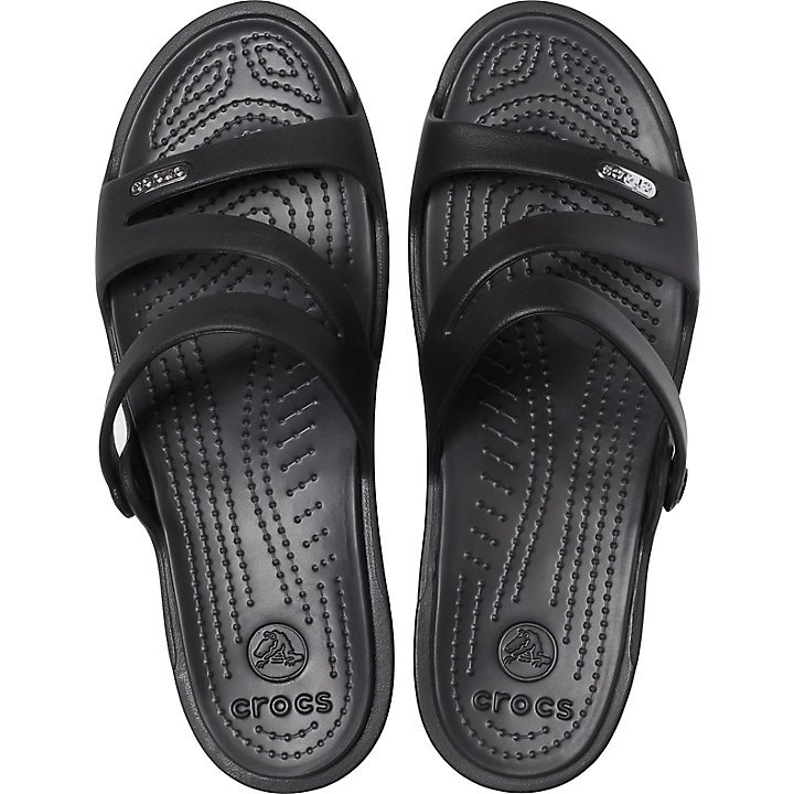 Compensées Crocs Patricia Sandal Noir Femme | FWV-3731925