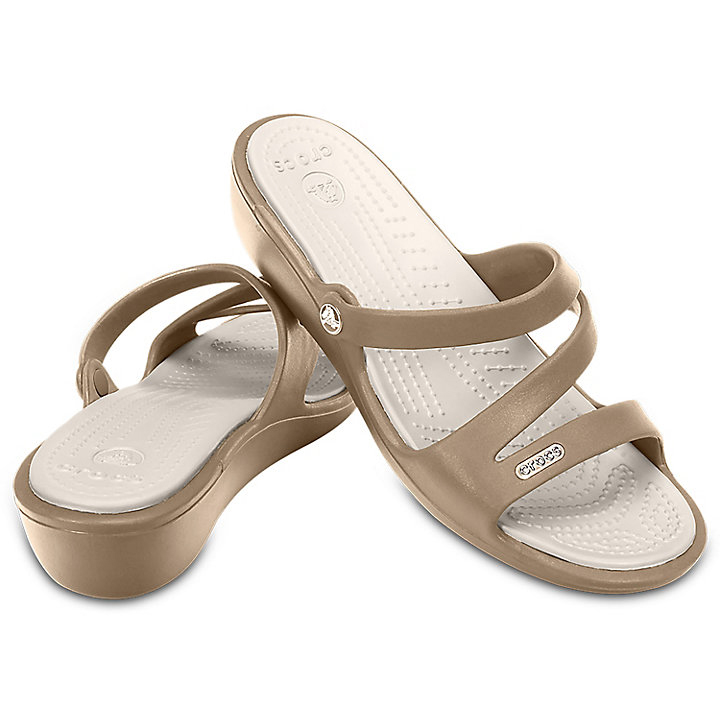 Compensées Crocs Patricia Sandal Kaki Grise Femme | VEO-8673015