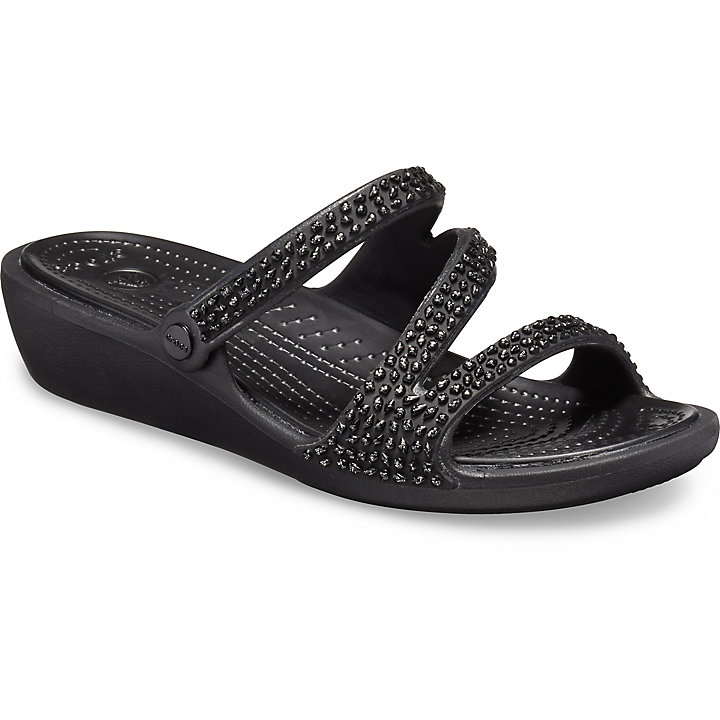 Sandales Crocs Patricia Diamante Sandal Noir Femme | ZCV-1404441