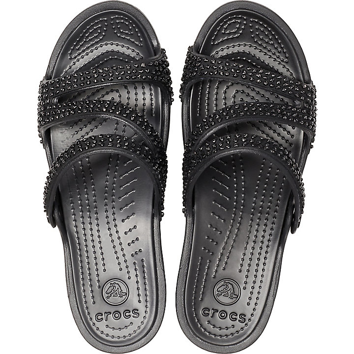 Sandales Crocs Patricia Diamante Sandal Noir Femme | ZCV-1404441