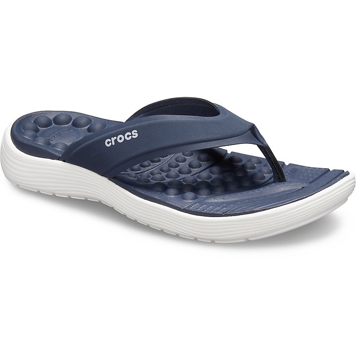 Tong Crocs Reviva Flip Bleu Marine Blanche Femme | APQ-3172800