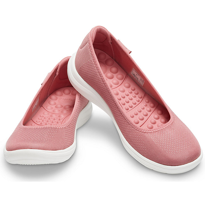 Flats Crocs Reviva Plates Corail Blanche Femme | TVO-1943561