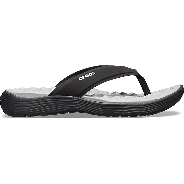 Tong Crocs Reviva Flip Noir Femme | XJX-6727297