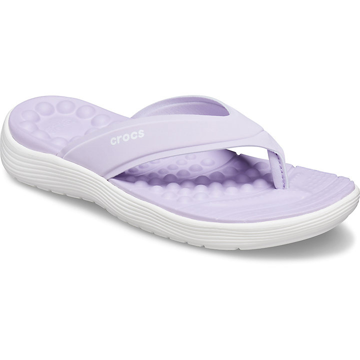 Tong Crocs Reviva Flip Lavande Blanche Femme | HNQ-9004704