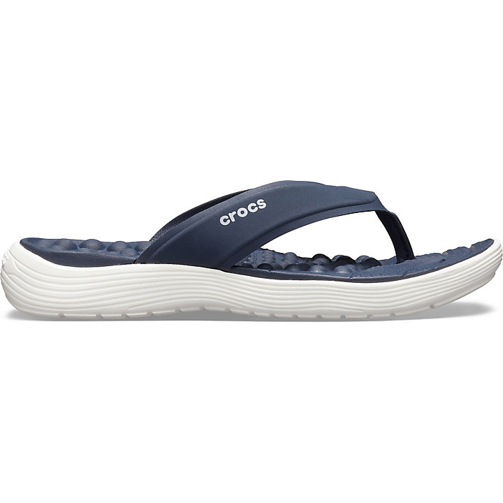 Tong Crocs Reviva Flip Bleu Marine Blanche Femme | APQ-3172800