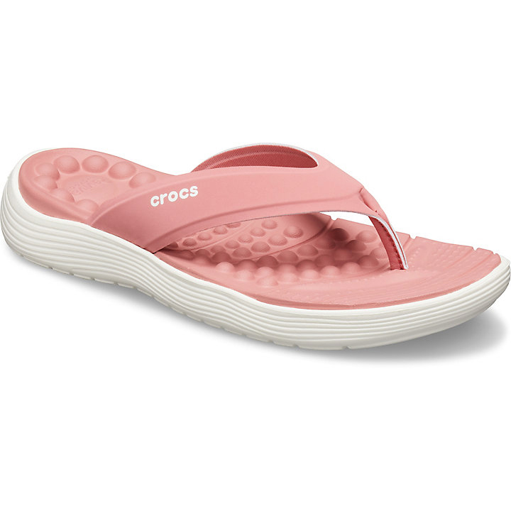 Tong Crocs Reviva Flip Corail Blanche Femme | XFA-2536378