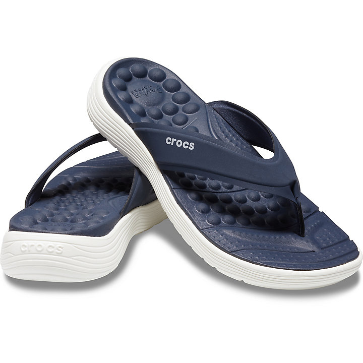 Tong Crocs Reviva Flip Bleu Marine Blanche Femme | APQ-3172800