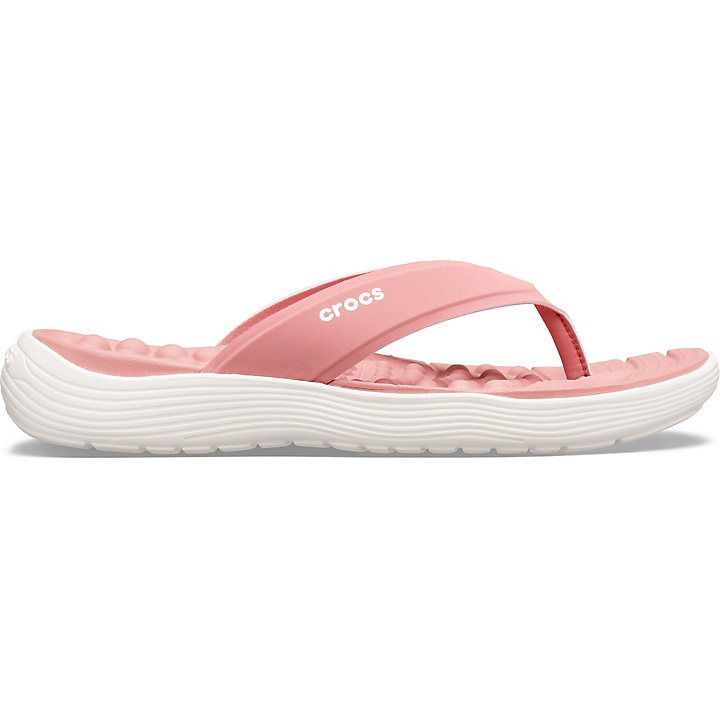 Tong Crocs Reviva Flip Corail Blanche Femme | XFA-2536378