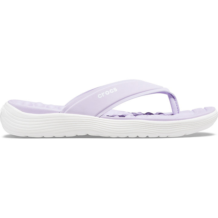 Tong Crocs Reviva Flip Lavande Blanche Femme | HNQ-9004704