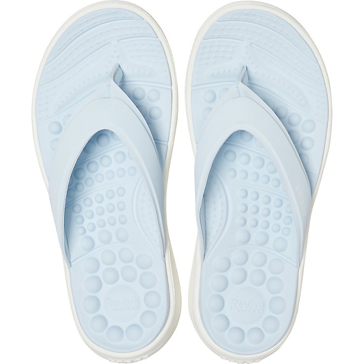 Tong Crocs Reviva Flip Bleu Clair Blanche Femme | NYJ-3946944