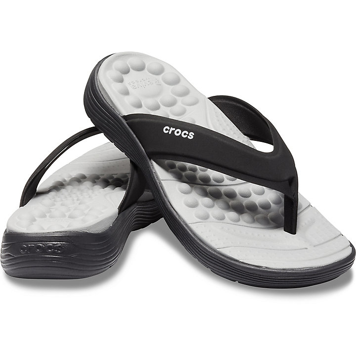 Tong Crocs Reviva Flip Noir Femme | XJX-6727297