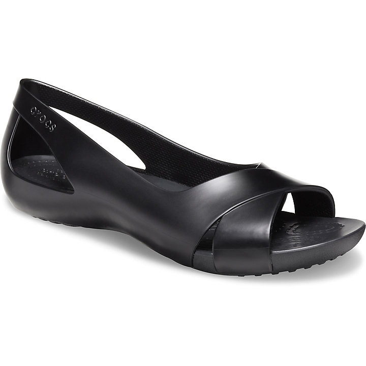 Flats Crocs Serena Plates Noir Femme | TNX-4807643