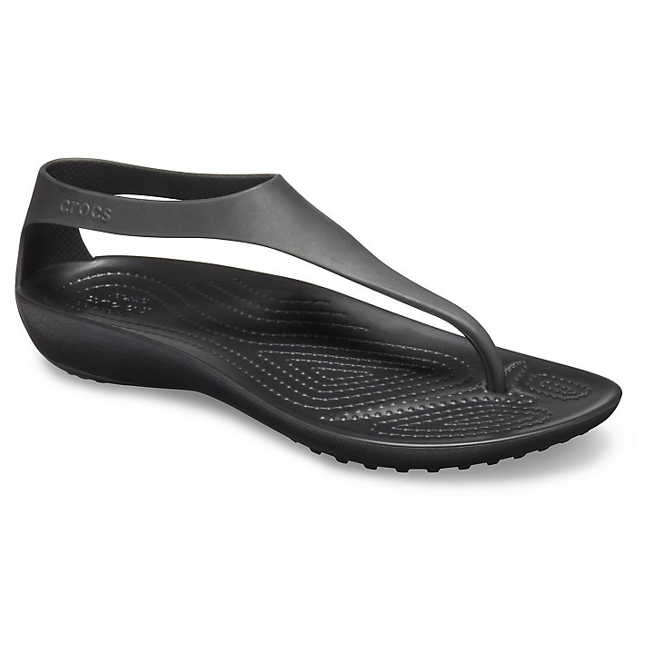 Tong Crocs Serena Flip Noir Femme | TTX-2042745