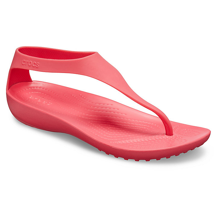 Tong Crocs Serena Flip Corail Femme | IRR-3943271