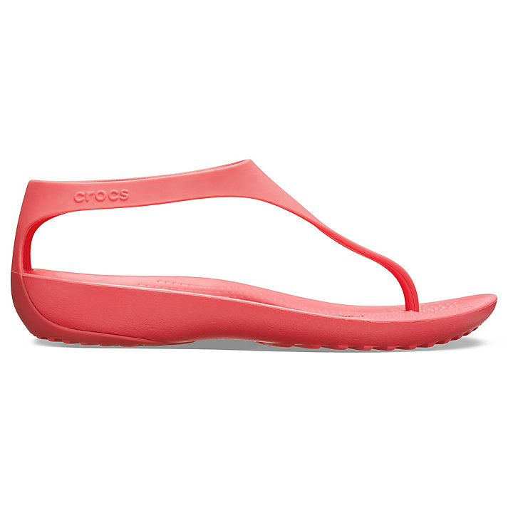 Tong Crocs Serena Flip Corail Femme | IRR-3943271