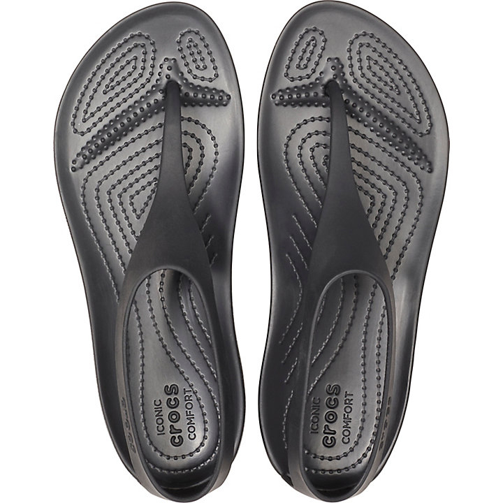 Tong Crocs Serena Flip Noir Femme | TTX-2042745