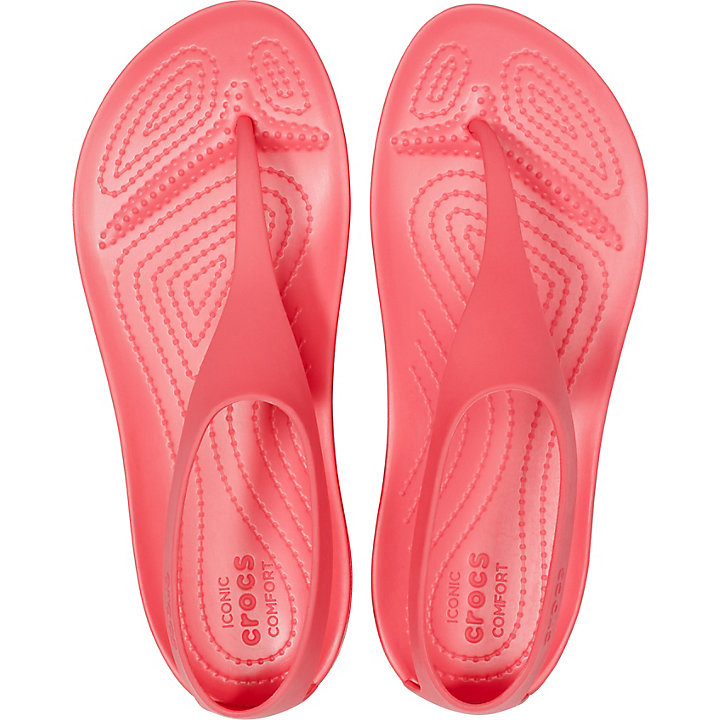 Tong Crocs Serena Flip Corail Femme | IRR-3943271