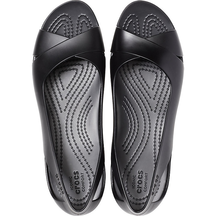 Sandales Crocs Serena Plates Noir Femme | ITJ-6240429