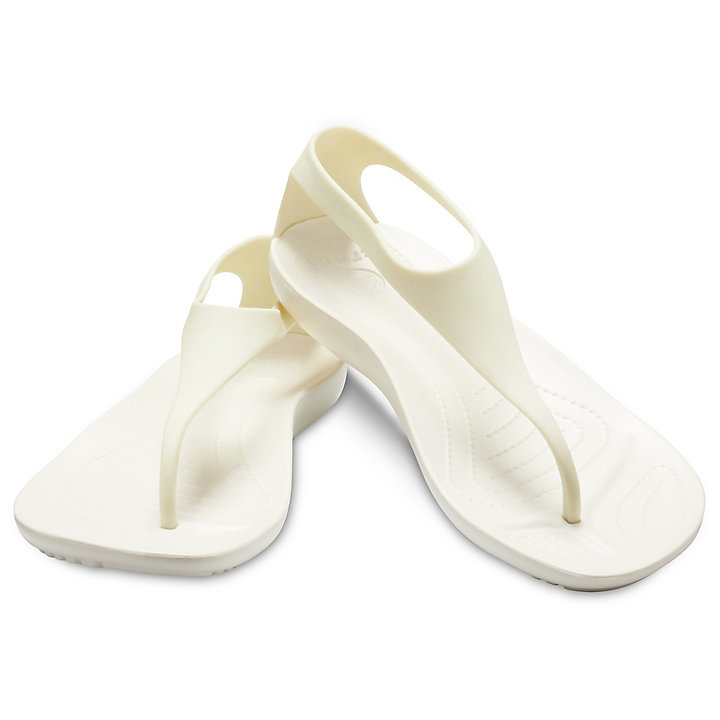 Tong Crocs Sexi Collection: Sleek Flip Flops Blanche Femme | FCK-9786304