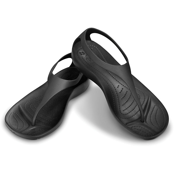 Tong Crocs Sexi Collection: Sleek Flip Flops Noir Femme | TYO-7393929