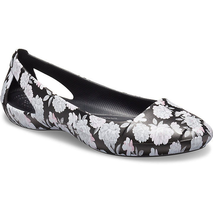 Flats Crocs Sienna Floral Plates Fleur Noir Femme | BJY-8650561