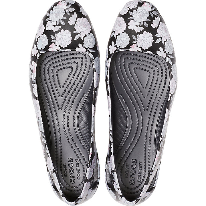 Flats Crocs Sienna Floral Plates Fleur Noir Femme | BJY-8650561