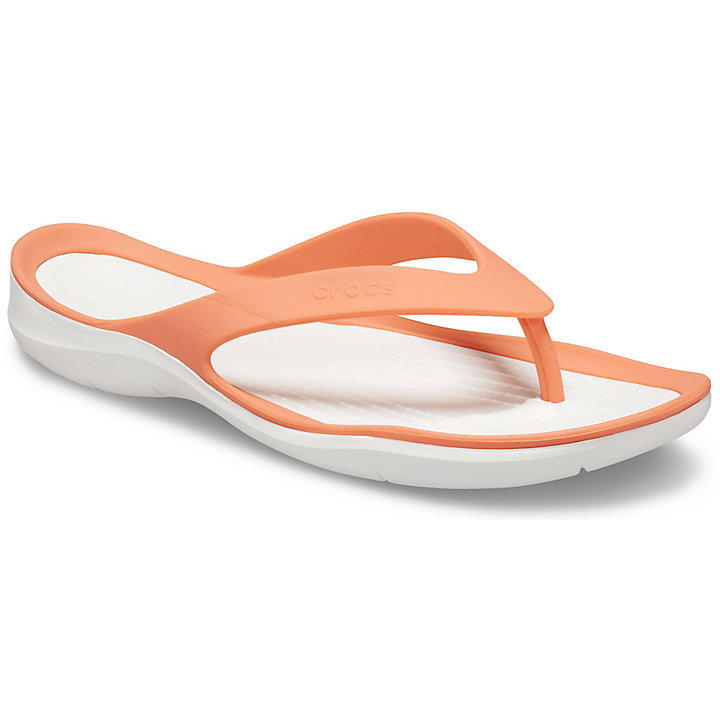 Tong Crocs Swiftwater Flip Orange Blanche Femme | GEM-8769071