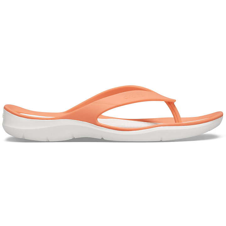 Tong Crocs Swiftwater Flip Orange Blanche Femme | GEM-8769071