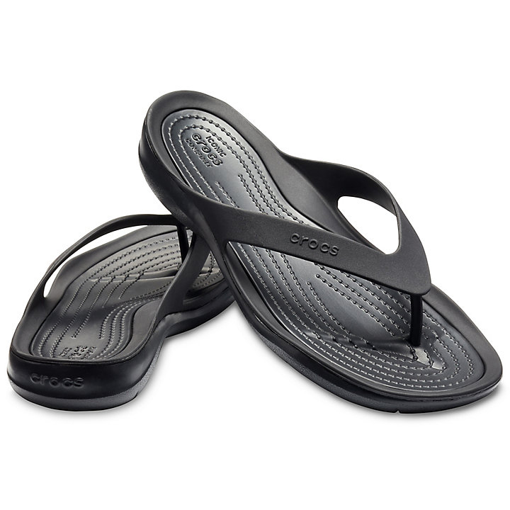 Tong Crocs Swiftwater Flip Noir Femme | OWN-1122084