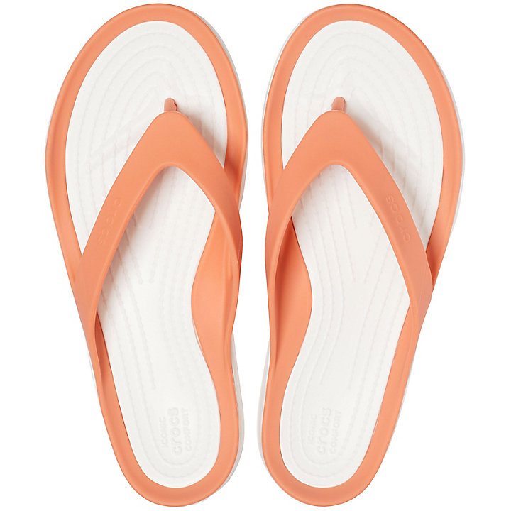 Tong Crocs Swiftwater Flip Orange Blanche Femme | GEM-8769071