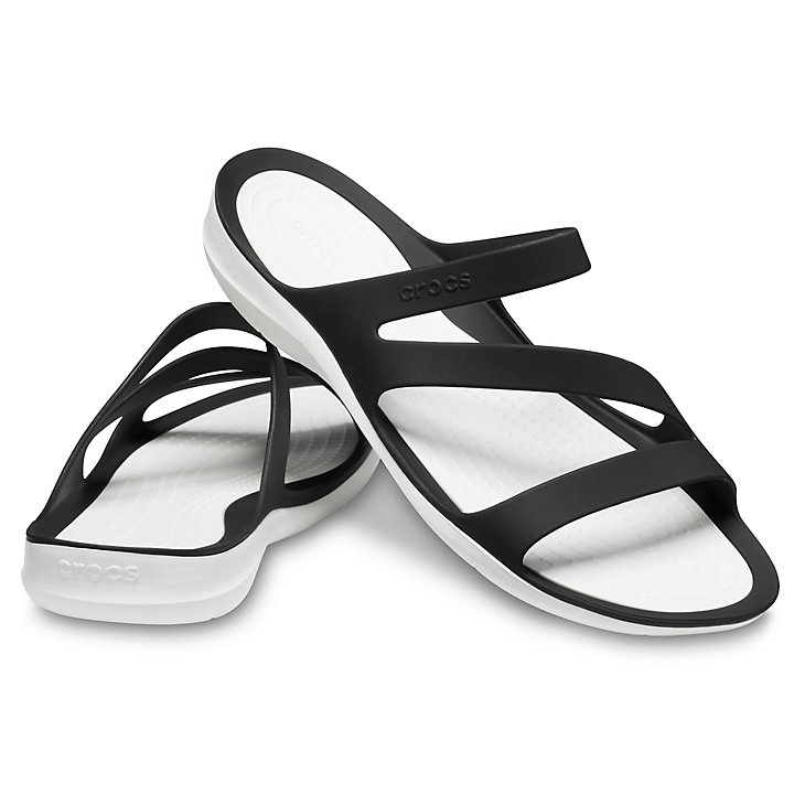 Sandales Crocs Swiftwater Sandal Noir Blanche Femme | YSU-8835351