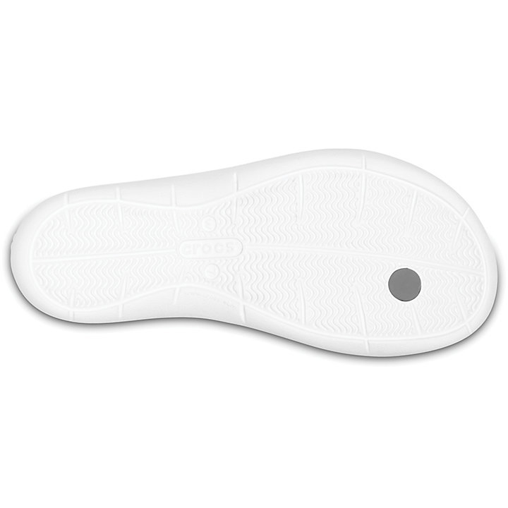 Sandales Crocs Swiftwater Flip Grise Blanche Femme | GCH-3463300