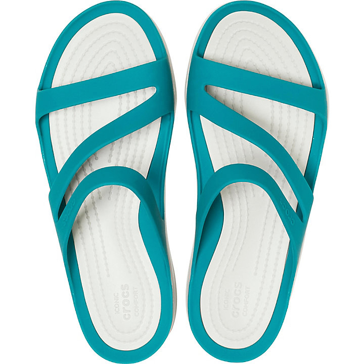 Sandales Crocs Swiftwater Sandal Turquoise Foncé Blanche Femme | NHM-8330679