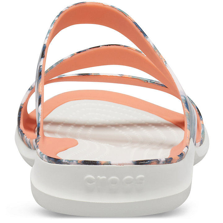 Sandales Crocs Swiftwater Tie-Dye Mania Sandal Orange Blanche Femme | YFC-2222272