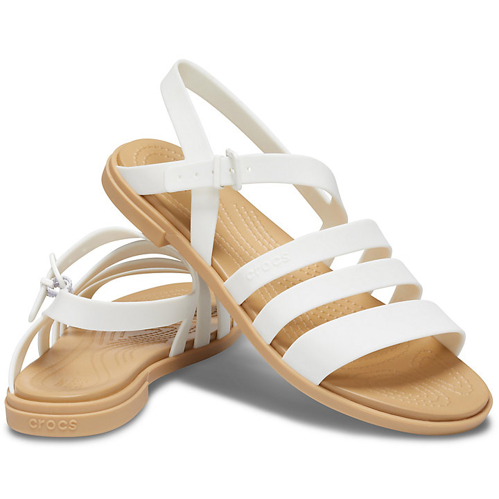 Sandales Crocs Tulum Sandal Blanche Marron Femme | CFM-2125400