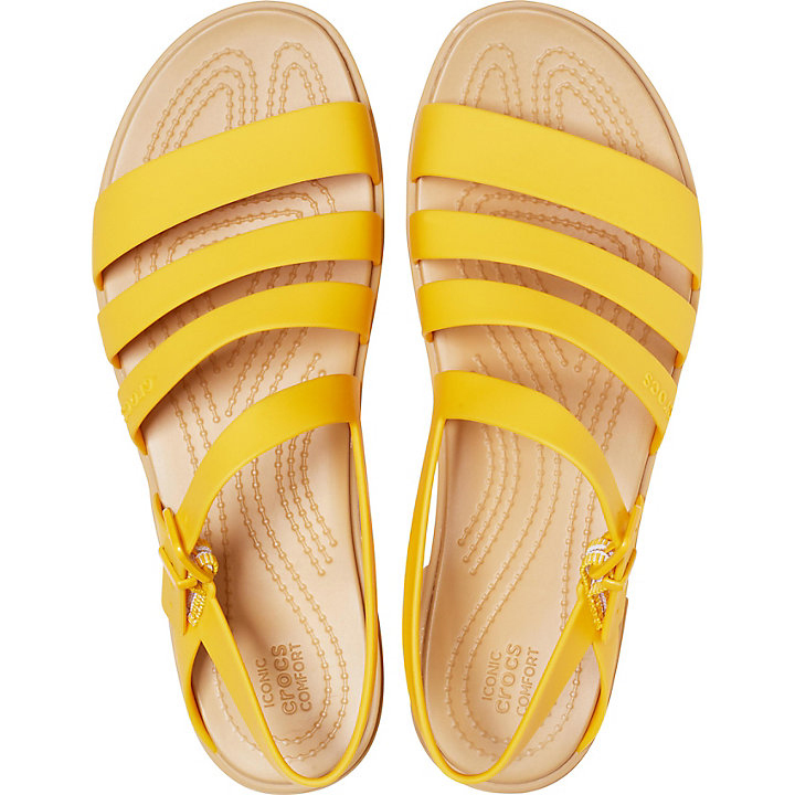 Sandales Crocs Tulum Sandal Jaune Marron Femme | RPG-2782036