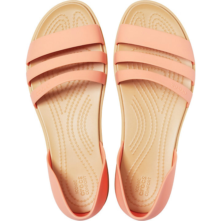 Sandales Crocs Tulum Open Plates Corail Marron Femme | QSR-0553191